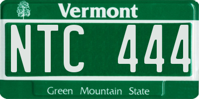 VT license plate NTC444