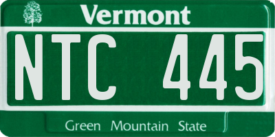 VT license plate NTC445