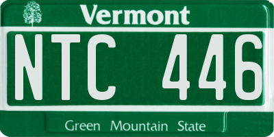 VT license plate NTC446