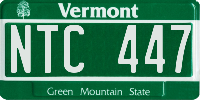 VT license plate NTC447