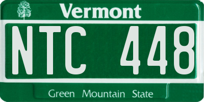 VT license plate NTC448
