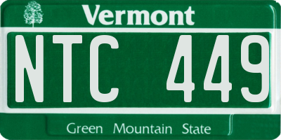 VT license plate NTC449