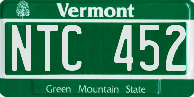 VT license plate NTC452