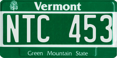 VT license plate NTC453