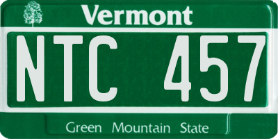 VT license plate NTC457