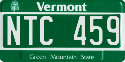 VT license plate NTC459