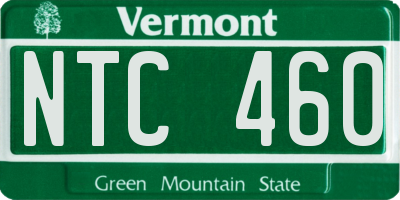 VT license plate NTC460
