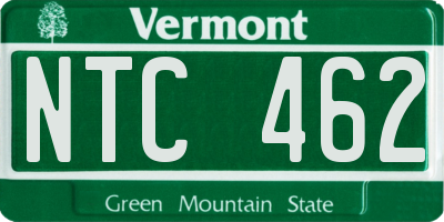 VT license plate NTC462