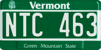 VT license plate NTC463