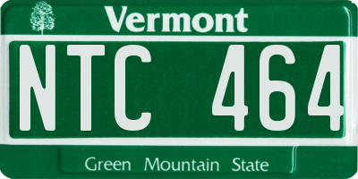 VT license plate NTC464
