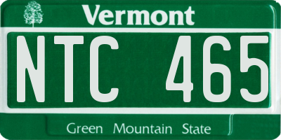 VT license plate NTC465