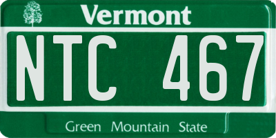 VT license plate NTC467