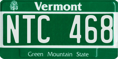 VT license plate NTC468