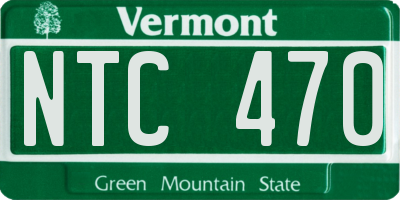 VT license plate NTC470