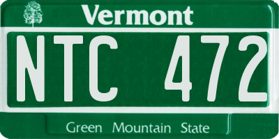 VT license plate NTC472