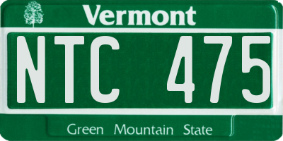VT license plate NTC475