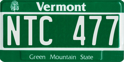 VT license plate NTC477