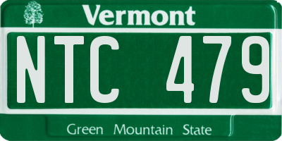 VT license plate NTC479