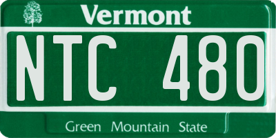 VT license plate NTC480