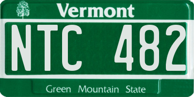 VT license plate NTC482