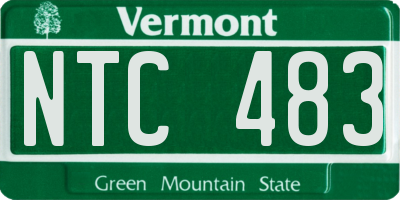 VT license plate NTC483