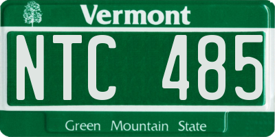 VT license plate NTC485