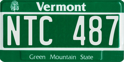 VT license plate NTC487