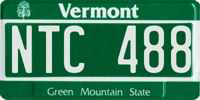 VT license plate NTC488