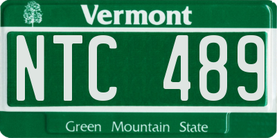 VT license plate NTC489