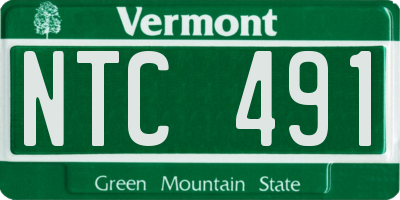 VT license plate NTC491