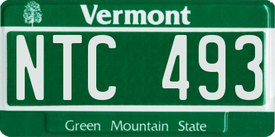 VT license plate NTC493