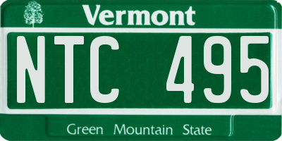 VT license plate NTC495