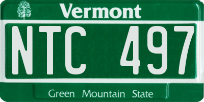 VT license plate NTC497