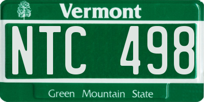 VT license plate NTC498