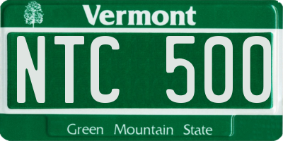 VT license plate NTC500