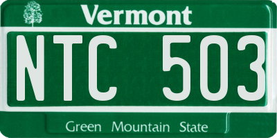 VT license plate NTC503