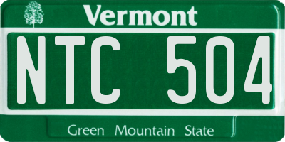 VT license plate NTC504