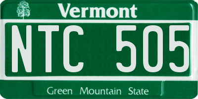 VT license plate NTC505