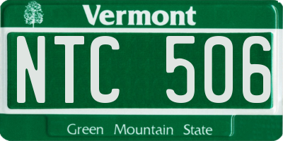 VT license plate NTC506
