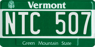 VT license plate NTC507