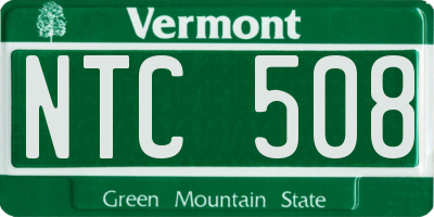 VT license plate NTC508