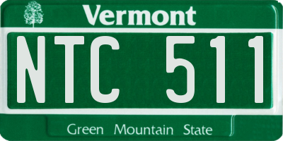 VT license plate NTC511