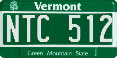 VT license plate NTC512