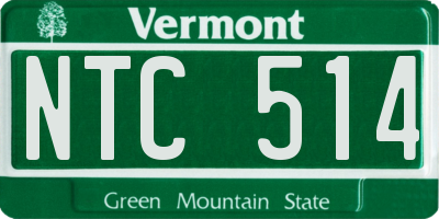 VT license plate NTC514
