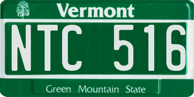VT license plate NTC516