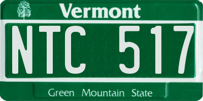 VT license plate NTC517