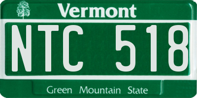 VT license plate NTC518