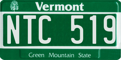 VT license plate NTC519