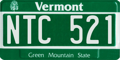 VT license plate NTC521