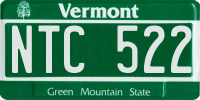 VT license plate NTC522